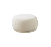 Cloe Ivory Boucle Round Ottoman - CLOEIVORY-OTT