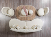 Cloe Ivory Boucle Round Ottoman - CLOEIVORY-OTT