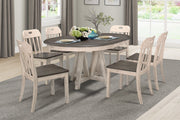 Clover White/Gray Round/Oval Extendable Dining Set - Gate FurnitureDining Room Set