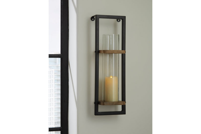 Colburn Natural/Black Wall Sconce - Gate FurnitureSconce