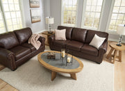 Colleton Dark Brown Leather Living Room Set - Gate FurnitureLiving Room Set