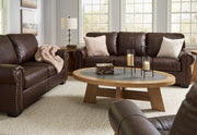 Colleton Dark Brown Leather Living Room Set - Gate FurnitureLiving Room Set