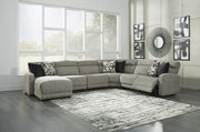 Colleyville Stone Armless Power Recliner 6 Piece LAF Sectional - Gate FurniturePower Recliner