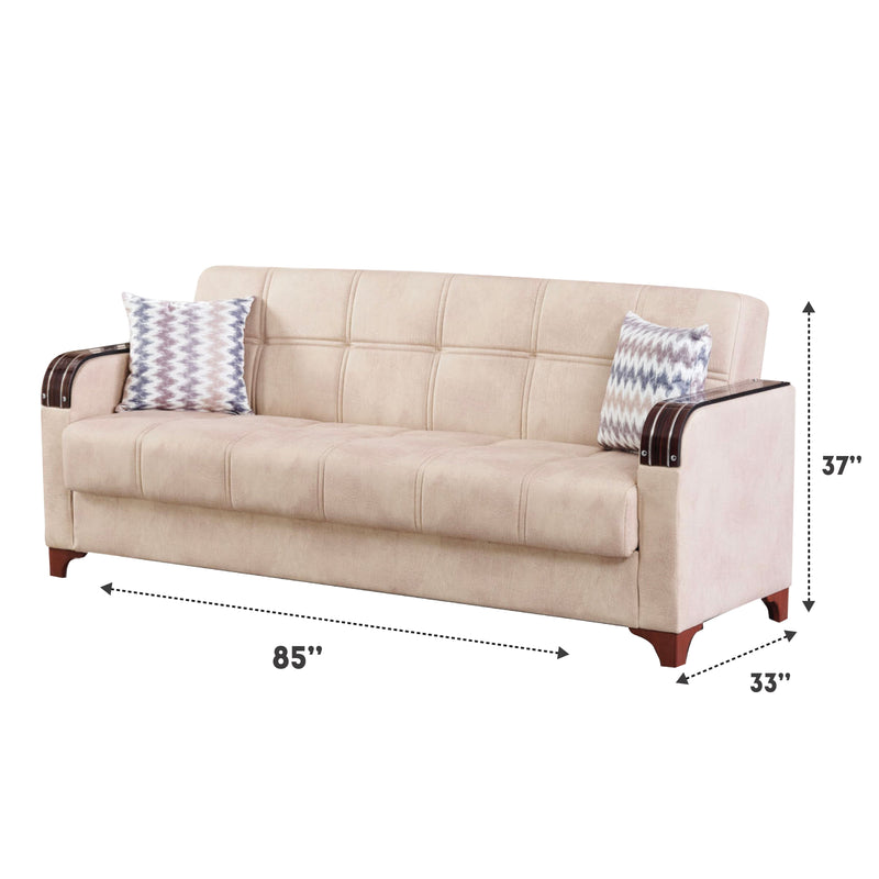 Colombia 85 in. Convertible Sleeper Sofa in Cream with Storage - Gate FurnitureSleeper Sofa
