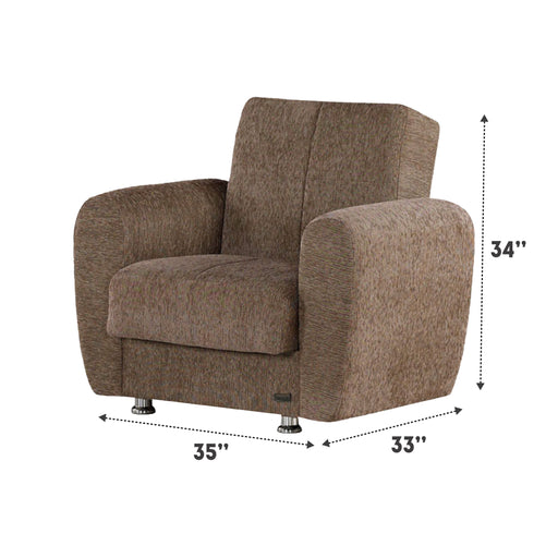 Colorado 35 in. Convertible Sleeper Chair in Light Brown with Storage - CH-COLORADO-BROWN - Gate Furniture
