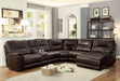 Columbus Brown Reclining RAF Chaise Sectional - 8490*6LRRC - Gate Furniture