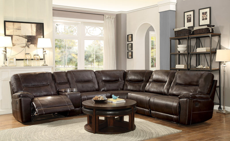 Columbus Brown Reclining Sectional - Gate FurnitureSectional