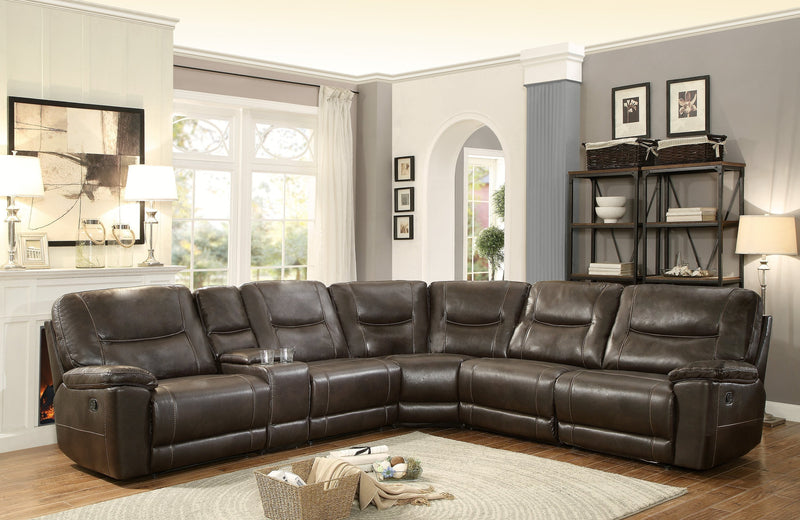 Columbus Brown Reclining Sectional - Gate FurnitureSectional
