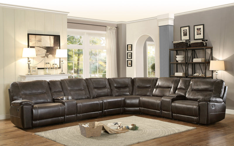 Columbus Brown Reclining Sectional - Gate FurnitureSectional