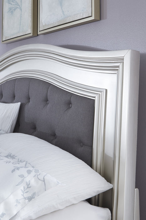 Coralayne Silver Upholstered King Panel Bed - Gate Furniture