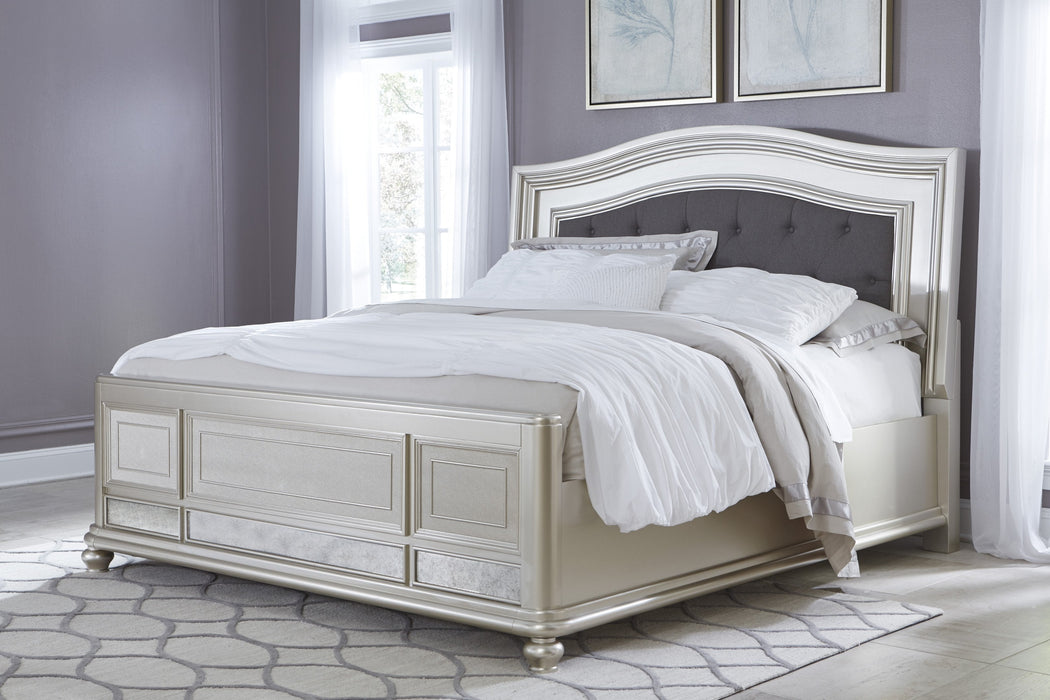 Coralayne Silver Upholstered Panel Bedroom Set - Gate Furniture