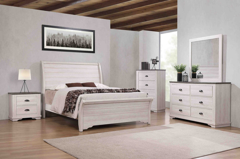 Coralee Chalk/Gray King Sleigh Bed - Gate FurnitureKing Bed