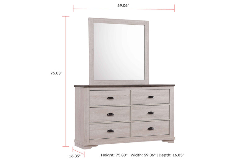 Coralee Chalk/Gray Sleigh Bedroom Set - Gate FurnitureBedroom Set