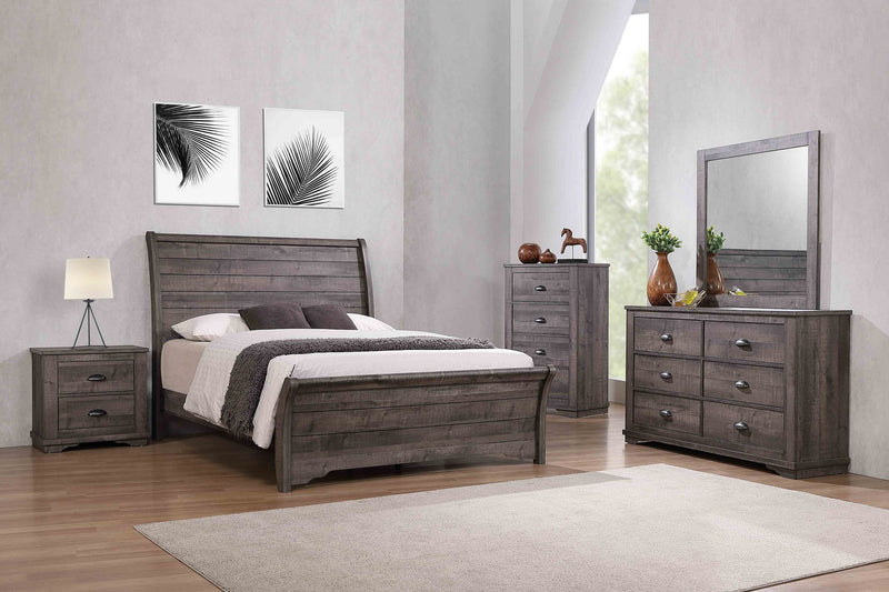 Coralee Gray Sleigh Bedroom Set - Gate FurnitureBedroom Set