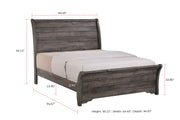 Coralee Gray Sleigh Bedroom Set - Gate FurnitureBedroom Set