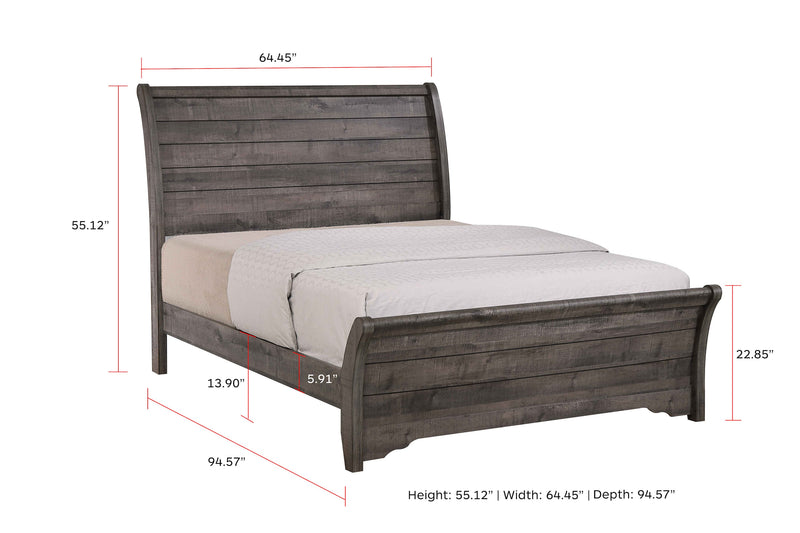 Coralee Gray Sleigh Bedroom Set - Gate FurnitureBedroom Set