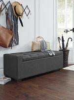 Cortwell Gray Storage Bench - A3000224 - Gate Furniture
