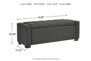 Cortwell Gray Storage Bench - Gate FurnitureAccent Bench