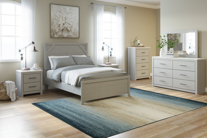 Cottenburg Light Gray - White Full Panel Bed - Gate FurnitureFull Bed