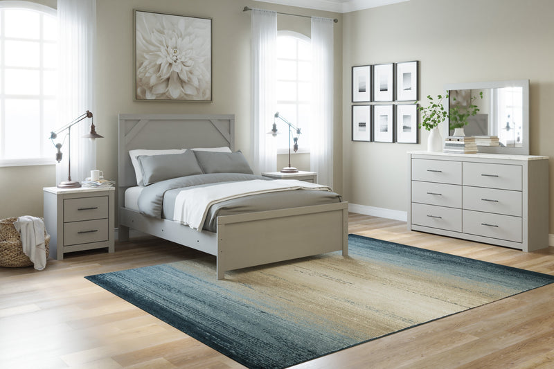 Cottenburg Light Gray - White Full Panel Bed - Gate FurnitureFull Bed