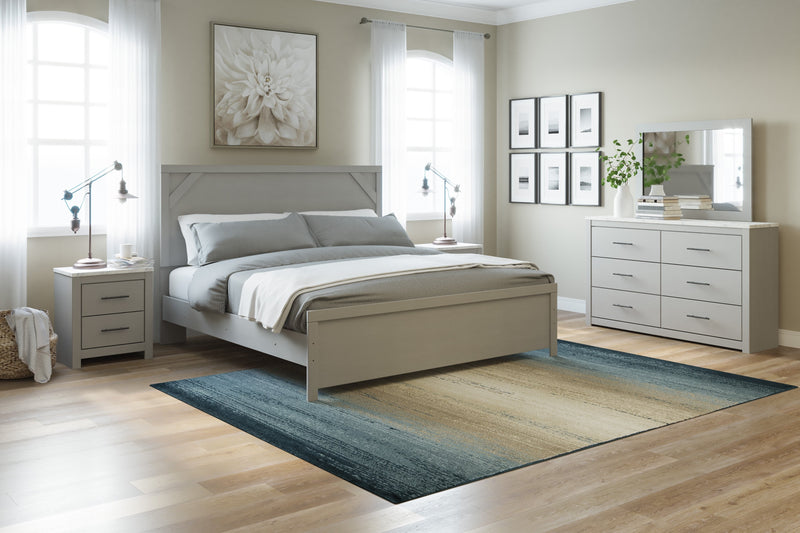 Cottenburg Light Gray - White King Panel Bed - Gate FurnitureKing Bed