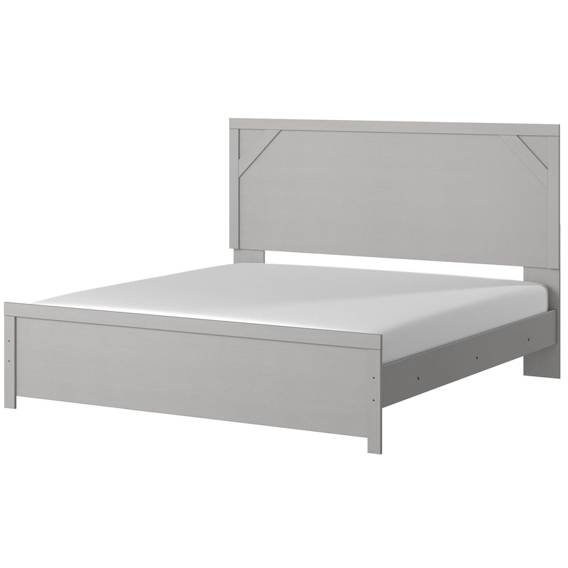 Cottenburg Light Gray - White King Panel Bed - Gate FurnitureKing Bed