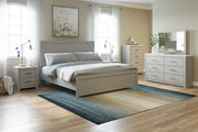 Cottenburg Light Gray - White King Panel Bed - Gate FurnitureKing Bed