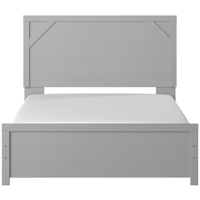 Cottenburg Light Gray - White Queen Panel Bed - Gate FurnitureQueen Bed