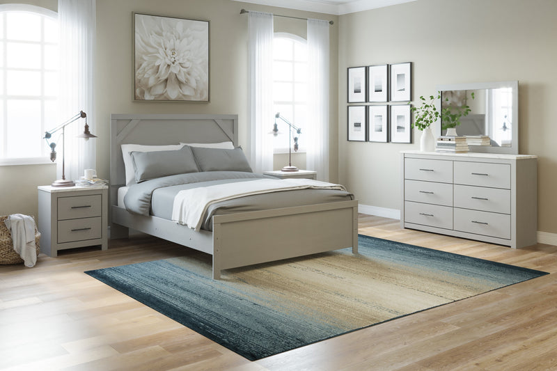 Cottenburg Light Gray - White Queen Panel Bed - Gate FurnitureQueen Bed