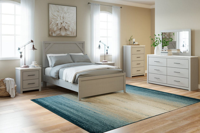 Cottonburg Light Gray/White Full Panel Bed - Gate FurnitureFull Bed