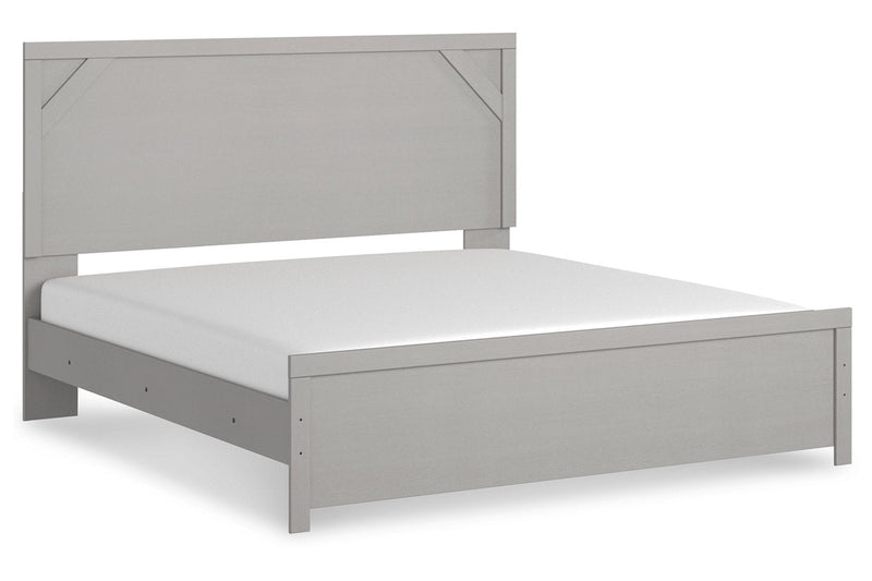 Cottonburg Light Gray/White King Panel Bed - Gate FurnitureKing Bed