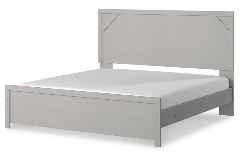 Cottonburg Light Gray/White King Panel Bed - Gate FurnitureKing Bed