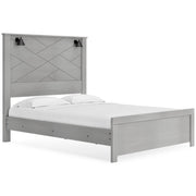 Cottonburg Light Gray/White Lighted Panel Bedroom Set - Gate FurnitureBedroom Set