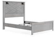 Cottonburg Light Gray/White Queen Panel Bed - Gate FurnitureQueen Bed