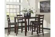 Coviar Brown Counter Height Dining Table and Bar Stools (Set of 5) - Gate FurnitureCounter Height Table