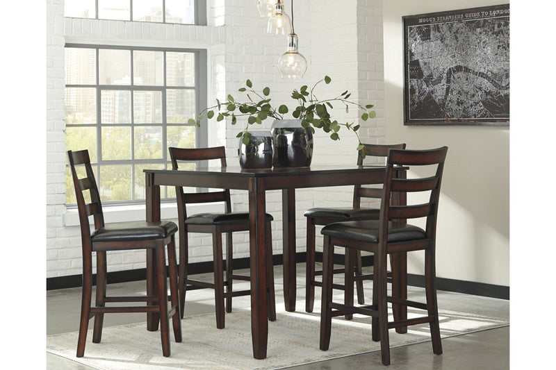 Coviar Brown Counter Height Dining Table and Bar Stools (Set of 5) - Gate FurnitureCounter Height Table
