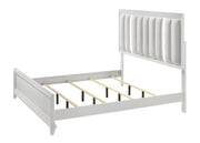Cressida White King Upholstered LED Panel Bed - Gate FurnitureKing Bed