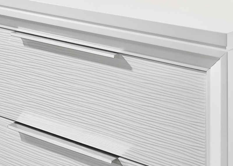 Cressida White Upholstered LED Panel Bedroom Set - Gate FurnitureBedroom Set