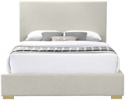 Crosby Linen Textured King Bed Beige - Gate FurnitureKing Bed