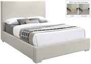 Crosby Linen Textured King Bed Beige - Gate FurnitureKing Bed