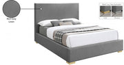 Crosby Linen Textured King Bed Grey - Gate FurnitureKing Bed