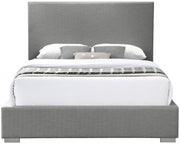 Crosby Linen Textured King Bed Grey - Gate FurnitureKing Bed