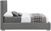 Crosby Linen Textured King Bed Grey - Gate FurnitureKing Bed
