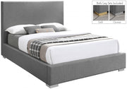 Crosby Linen Textured King Bed Grey - Gate FurnitureKing Bed