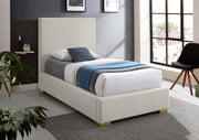 Crosby Linen Textured Twin Bed Beige - Gate FurnitureTwin Bed