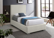 Crosby Linen Textured Twin Bed Beige - Gate FurnitureTwin Bed