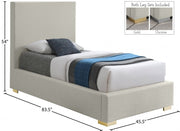 Crosby Linen Textured Twin Bed Beige - Gate FurnitureTwin Bed