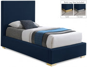 Crosby Linen Textured Twin Bed Blue - Gate FurnitureTwin Bed