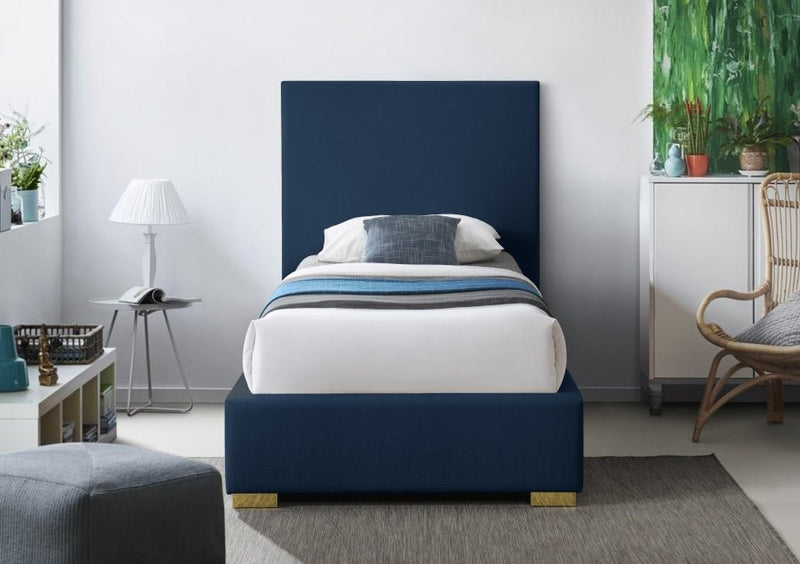 Crosby Linen Textured Twin Bed Blue - Gate FurnitureTwin Bed