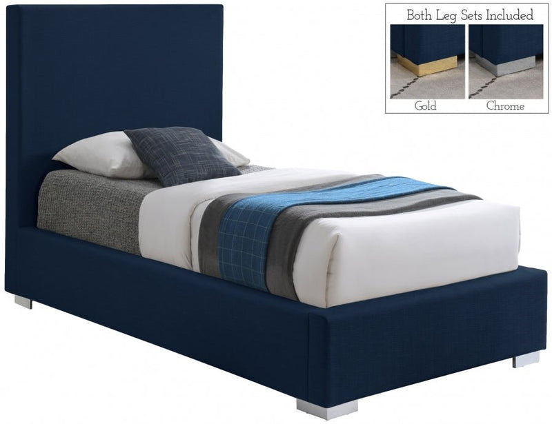 Crosby Linen Textured Twin Bed Blue - Gate FurnitureTwin Bed